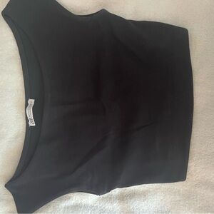 Zara Black Fitted Crop Tank Top